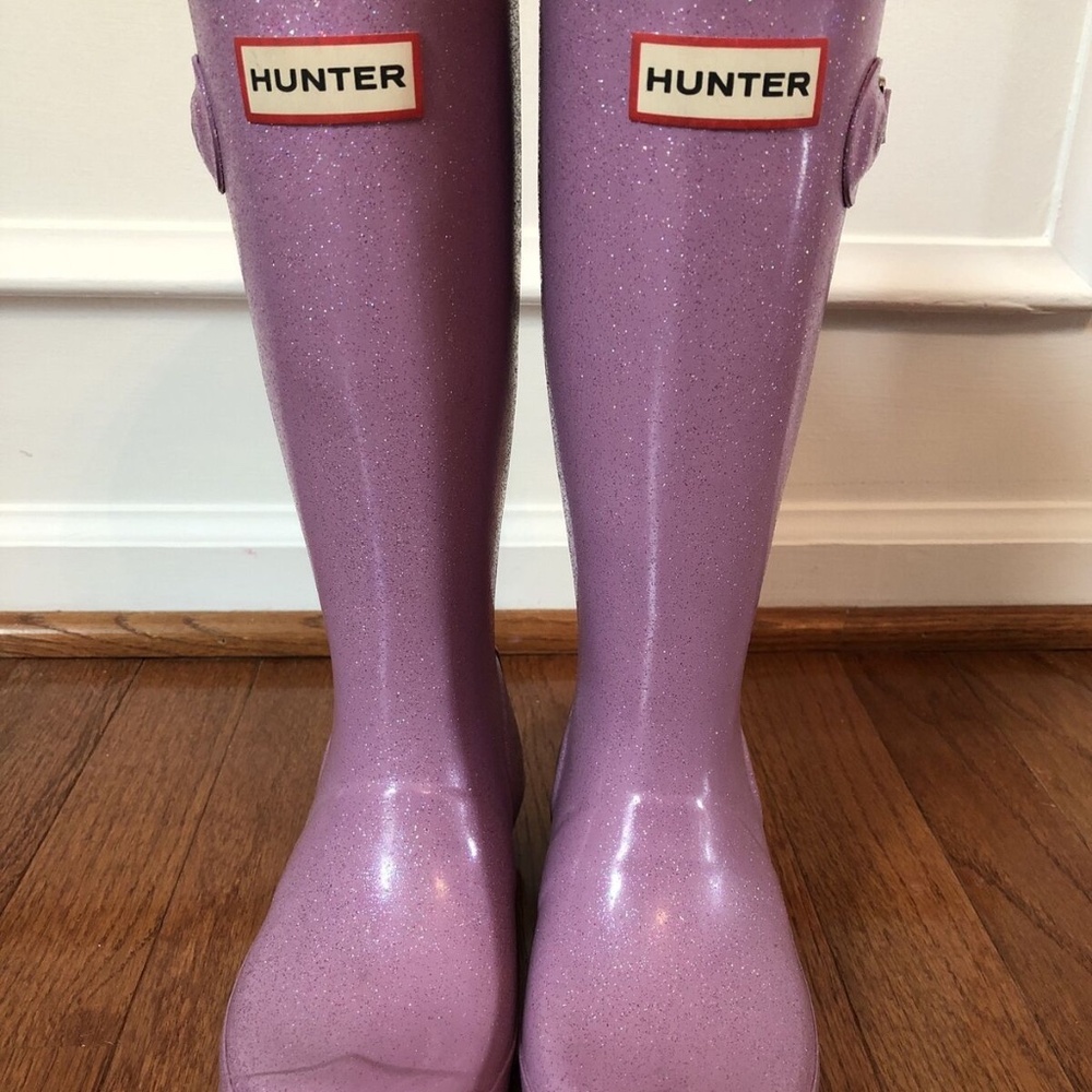 Hunter Kids Glitter Purple Rain Boots